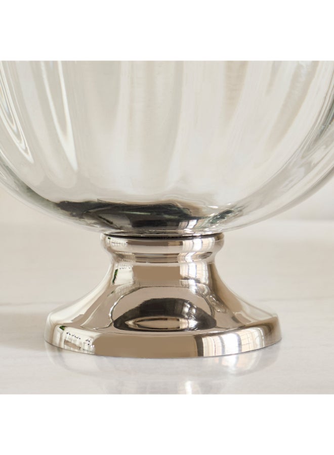 Home Box Glass Bowl with Stainless Steel Rim - 25x25x19 cm - Image 4